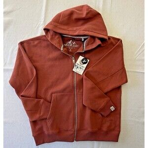 NWT Free Planet Hoodie Medium Rust Full Zip Sweatshirt Gorpcore Outdoor Wear